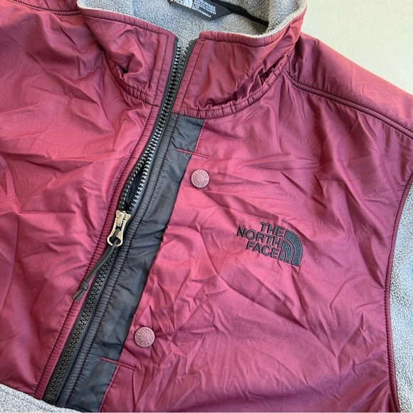 The North Face Burgundy and Gray Denali 1/4 Zip Fleece Jacket Men Size L - Picture 3 of 9